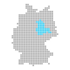 Fototapeta na wymiar Markierung von Sachsen-Anhalt auf Karte von Deutschland