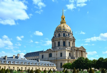 The great golden dome of the museum complex called "Les Invalides" in Paris, France.