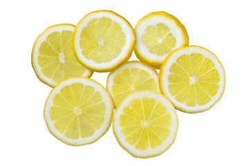 Lemon slice isolated on white background.