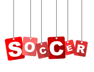 Red vector flat design background soccer. It is well adapted for web design.