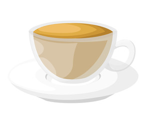 Cute cartoon cup of green tea. Vector illustration Web site page and mobile app design vector illustration