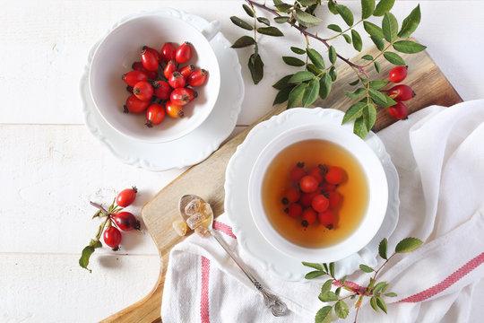 Rosehip tea and berries