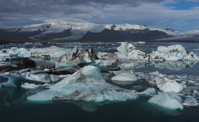 glacier ice in lake, Iceland