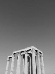 Temple of Zeus - black and white (Athens, Greece)