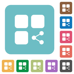 Share component rounded square flat icons