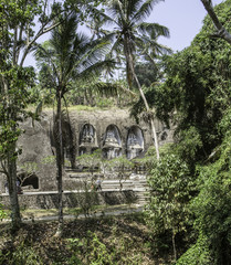 Fototapeta na wymiar Gunung Kawi temple in jungle at Bali, Indonesia