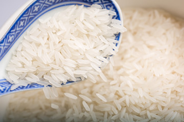 Rice on Blue pattern Chinese spoon