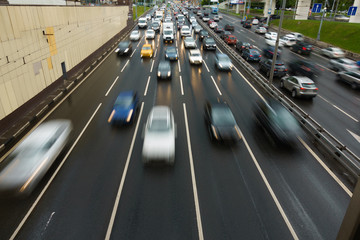 Traffic jams on city roads