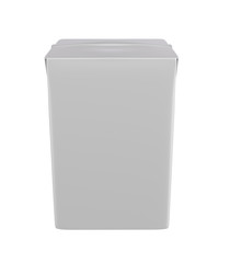 3D realistic render of cube milk, juice or cream carton. Isolated on white background. Clipping path. Empty template for your design. Front side.