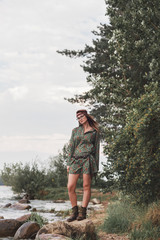 Portrait of a beautiful fashionable young woman