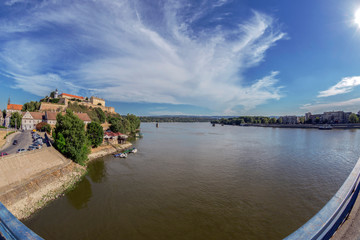 Panoramic view of Petrovaradin Fortress and Danube river