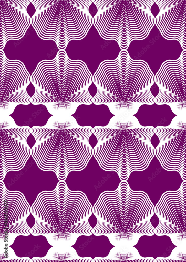 Aufkleber continuous vector pattern with graphic lines, decorative abstract background with geometric figures.