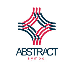 Vector abstract geometric shape best for use as business development logo, symbol. Modern logothype isolated on  white background.