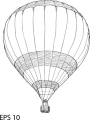 Naklejka premium Doodle of Hot Air Balloon Vector Sketch Up line, EPS 10.