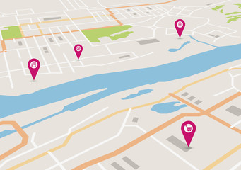 Fototapeta premium Vector city map