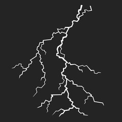 Lightning Bolt on Dark Background. Thunderbolt. Vector