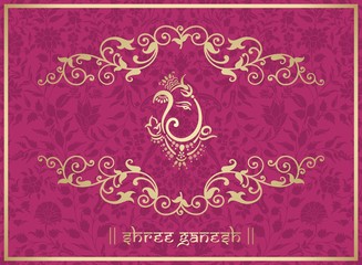 Ganesha, wedding card, royal Rajasthan, India