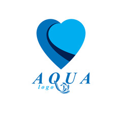 Ocean freshness theme vector symbol for use in spa and resort organizations. Mineral water advertising. Environment conservation concept.