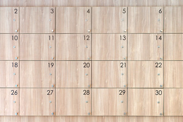 wooden locker with number