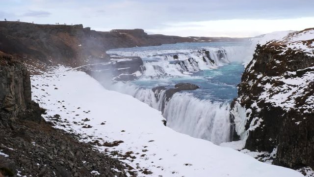 Gullfoss waterfall in Winter, Iceland