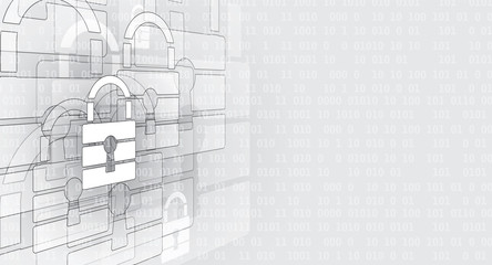 Cyber security and information or network protection. Future technology web services for business and internet project