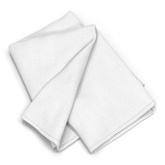 Folded bath towel isolated on white. 3D illustration