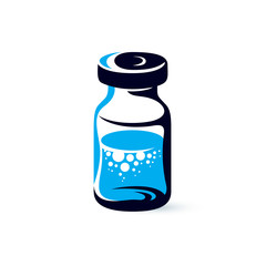 Vector medical bottle illustration Antiviral vaccination idea