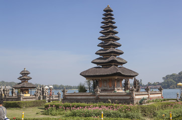 Pura Ulun Danu Bratan temple at a lake, Bali, Indonesia