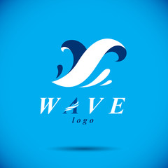 Pure aqua ecology vector symbol. Human water consumption theme. Body cleansing concept.