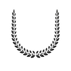 Laurel Wreath floral heraldic element. Heraldic Coat of Arms decorative logo isolated vector illustration.
