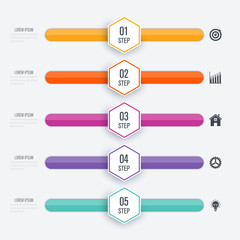 Obraz premium Vector illustration infographic five options