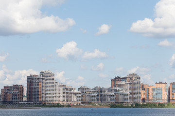 Panoramic view of the river and the city of kazan republic of tatarstan russia