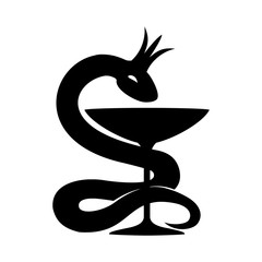 Naklejka premium Snake with a cup.