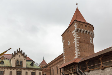 Fototapeta na wymiar Medieval city wall tower in Krakow, Poland.