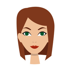 Girl icon. Woman avatar, face icon. Cartoon style. Vector