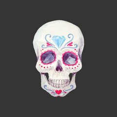 Nice watercolor vector skull