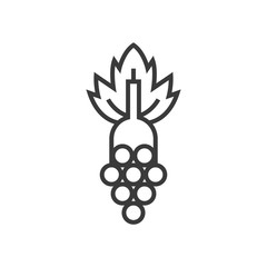 Wine vector monochrome logo, emblem isolated on white background
