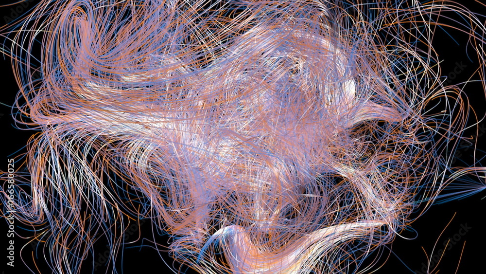Poster abstract background with trail particles. digital backdrop. 3d render