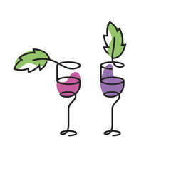 The wineglass color icon. Goblet symbol. Flat Vector illustration
