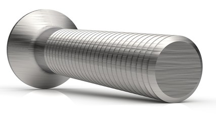 Huge iron nail close up 3d rendering
