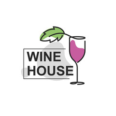 Wine shop, store vector color logo, emblem isolated on white background