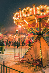 Carousel on a winter evening