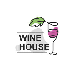 Wine shop, store vector color logo, emblem isolated on white background