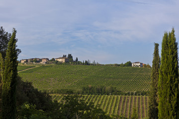 Toskana-Panorama, Terrassenblick in das Chianti-Gebiet