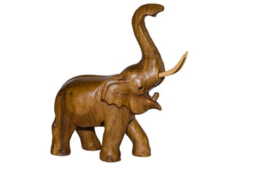Wooden elephant figurine