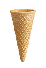 Close up of a ice cream cone isolated on white background
