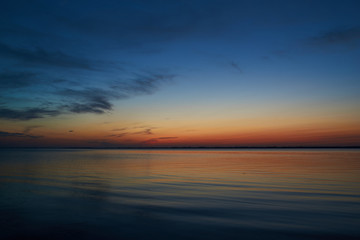 Silence after sunset at Vadum beach in Salling, Denmark