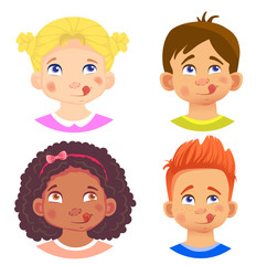 Set of girls and boy character