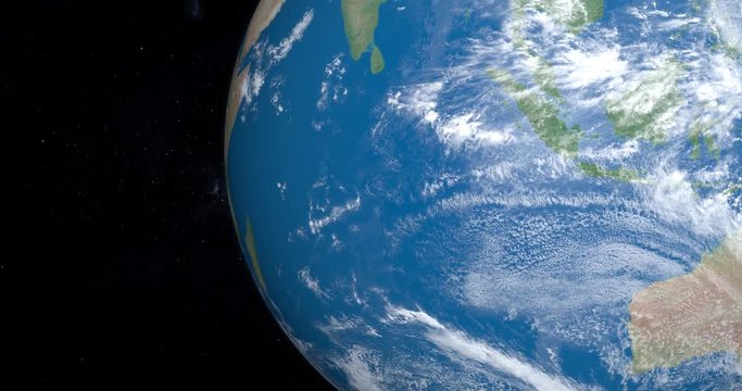 Indian ocean sea in planet earth, view from outer space