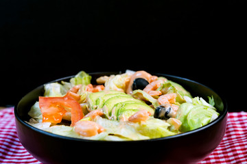 Fresh Shrimp salad with tomatoes